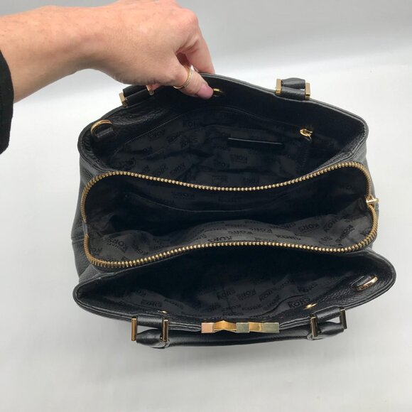 Michael Kors Black Pebbled Leather Florence Convertible Satchel - Picture 10 of 10